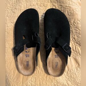 Birkenstock Boston, Soft footbed, Black, Women’s size 9/EU40, Narrow